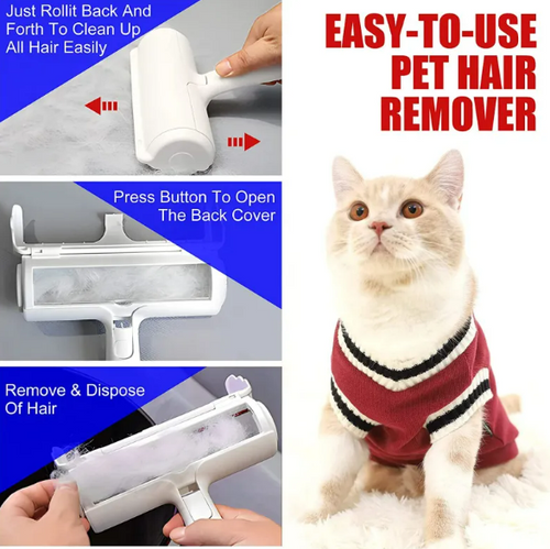 Reusable Pet Hair Remover Roller for Dogs & Cats | Lint Roller for Furniture & Car